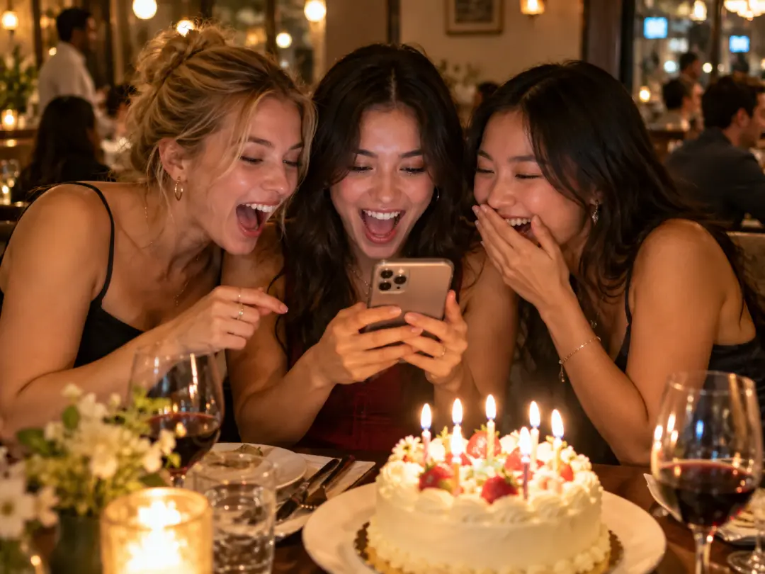 Friends watching a rap video together
